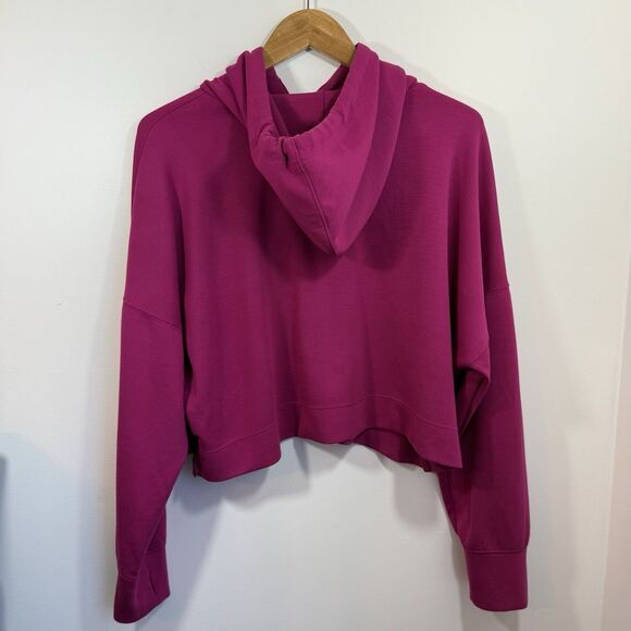 Happily Grey Pullover Hoodie Size Large Cropped Purple Women's Super Soft - Picture 2 of 11